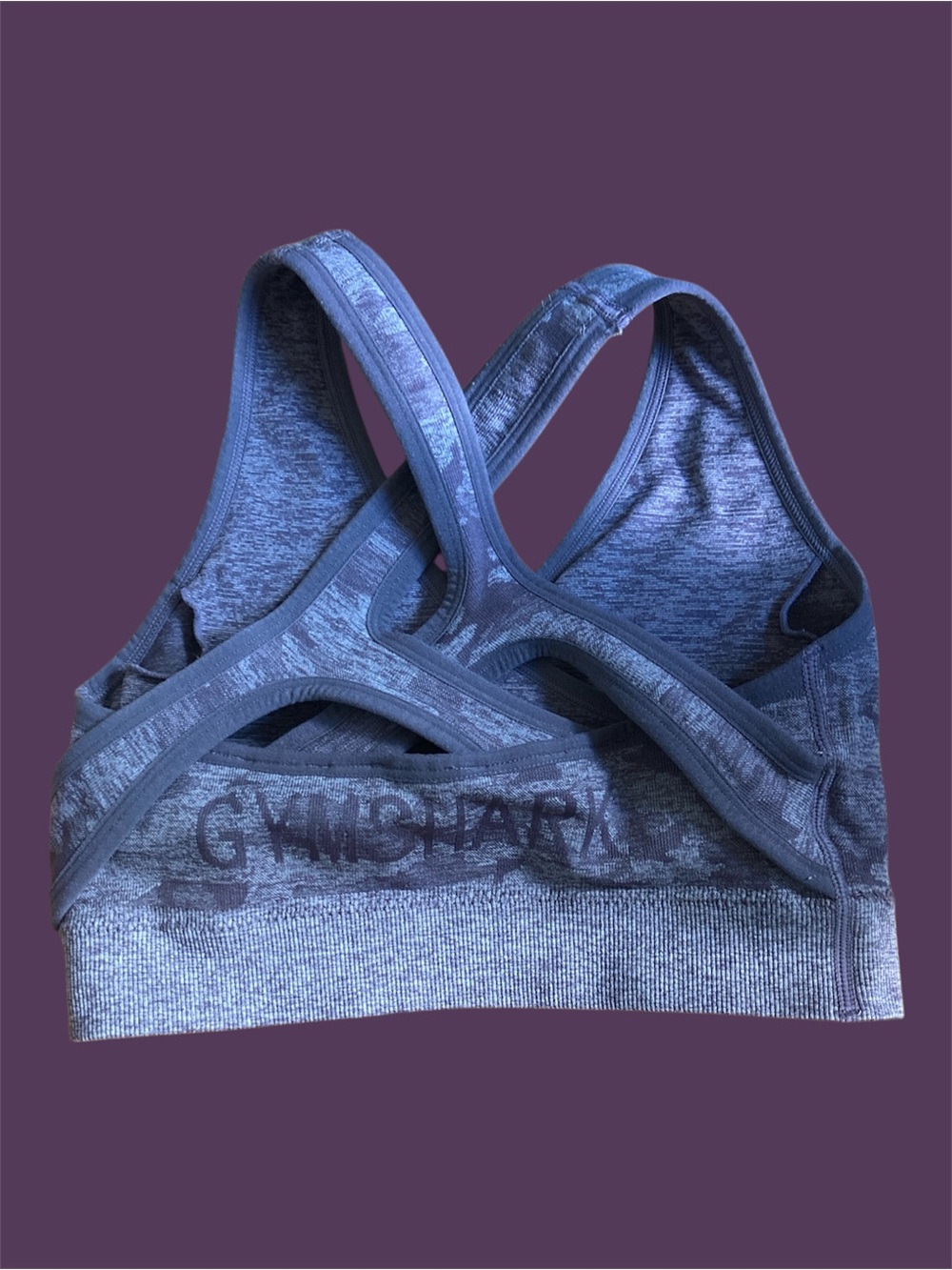 GYMSHARK ADAPT CAMO SEAMLESS SPORTS BRA Size Small in Purple EUC - Picture 2 of 4